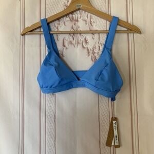 Skims Signature Swim Fixed Triangle Top In Tide Blue Size XS NWT